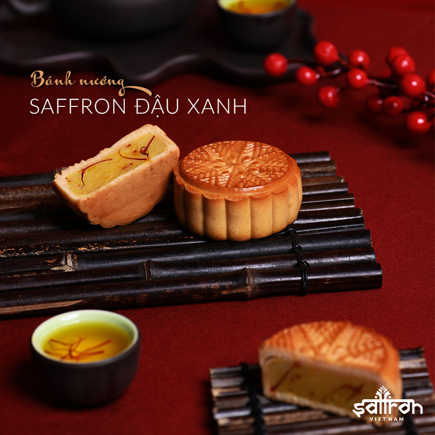 Bánh trung thu Saffron đậu xanh 120gr