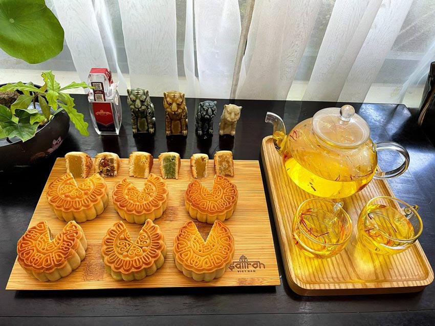Bánh trung thu Saffron đậu đỏ 120gr
