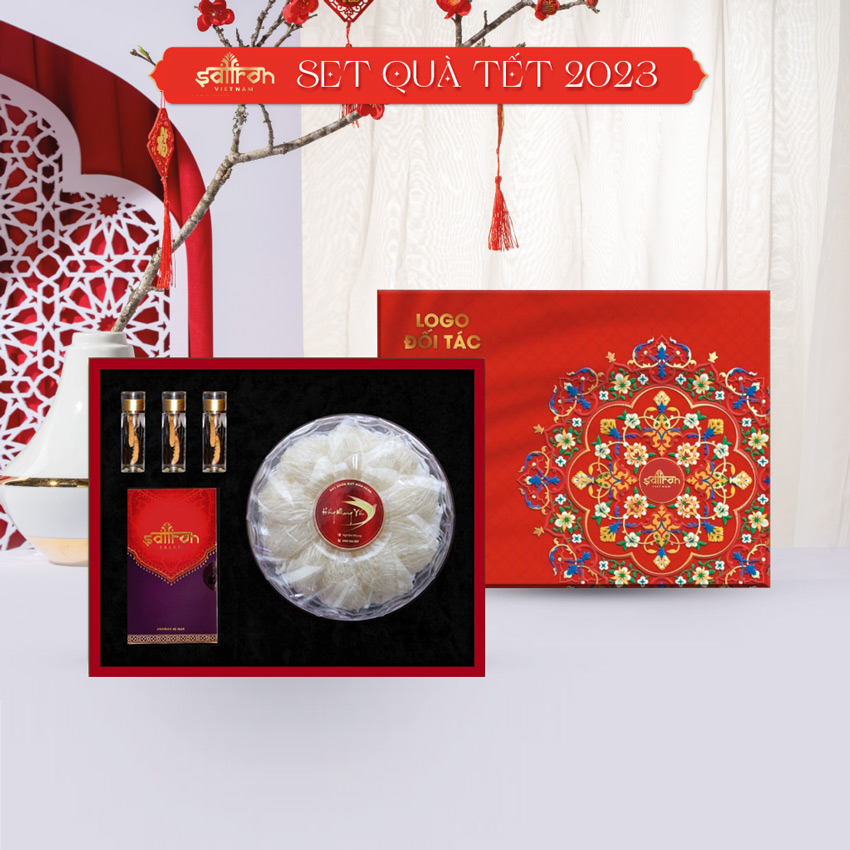 [Set quà AMIR #03] Saffron Salam 1Gram + 100Gr Yến tinh chế VIP + 3 lọ Đông trùng nguyên con (9 con)