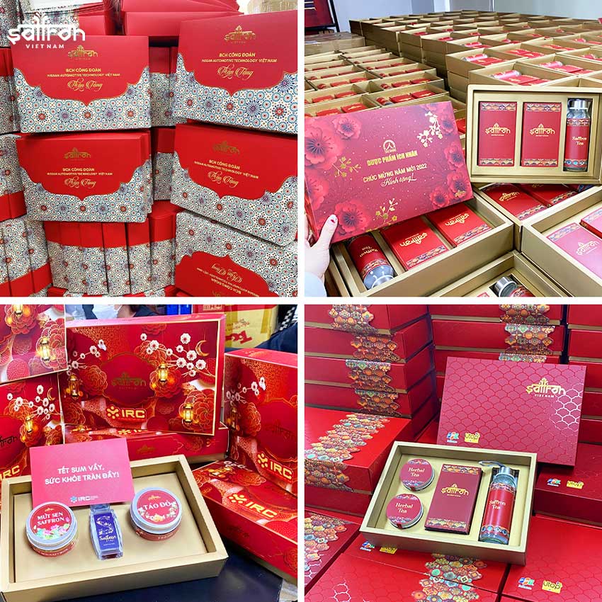 [ HỘP QUÀ EMAD #01] Saffron Jahan 1Gr + Trà hoa cúc + Trà hoa nhài + Trà hoa hồng + Trà táo đỏ